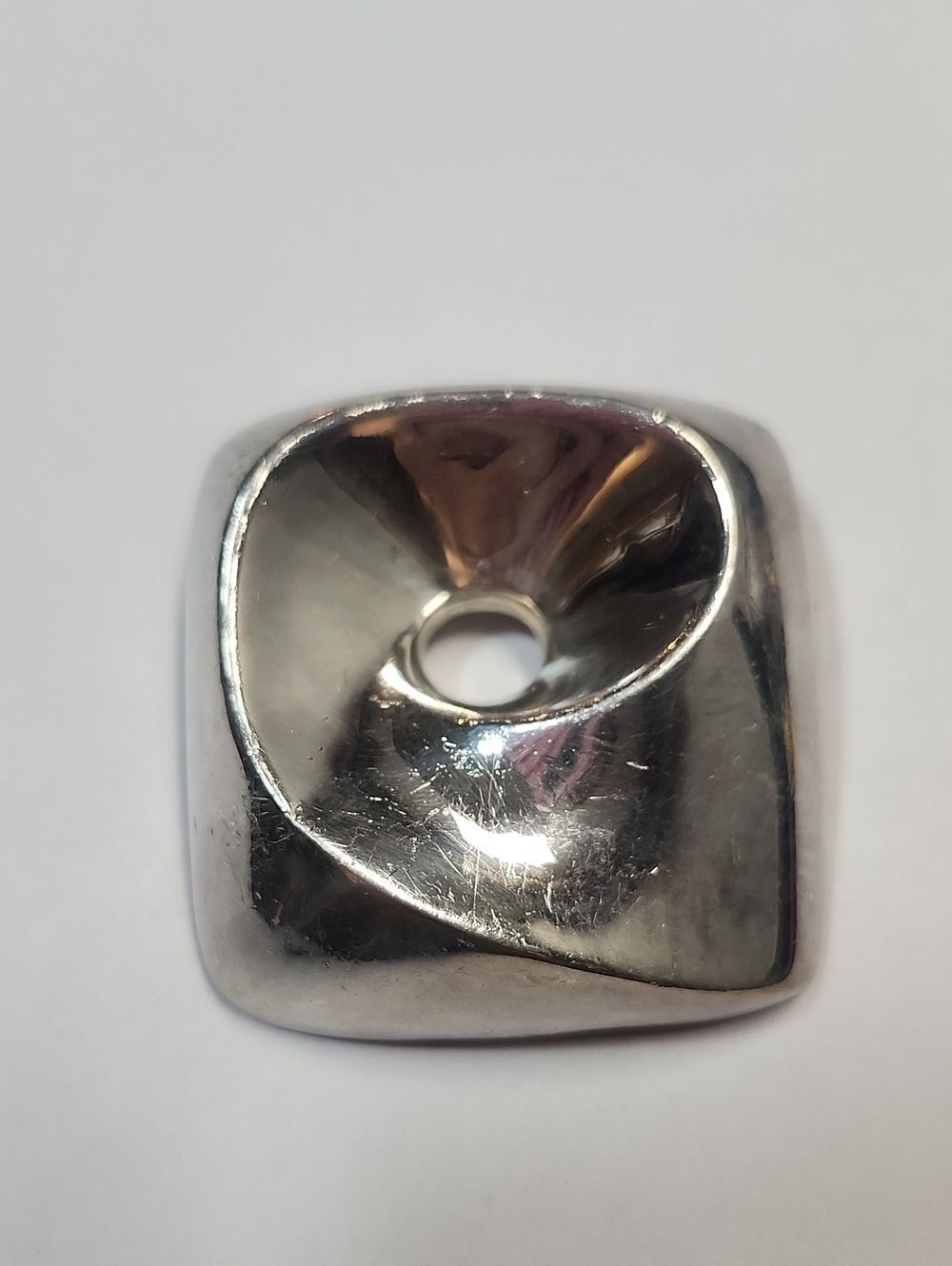 Zina Sculptural Sterling Silver Modernist Brooch 925